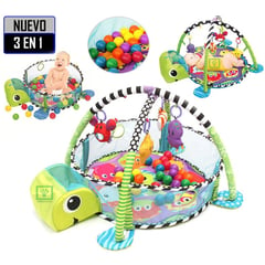 IDEAL BABY & KIDS - Gimnasio de Bebe Didáctico 3 en 1 con Pelotas Tortuga