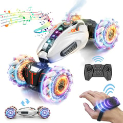 GENERICO - Carro Acrobatico RC con Sensor Pulsera Luces y Humo Gris