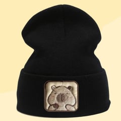 GENERICO - Beanie Capibara Niños y Adultos Negro Peluche Capibara