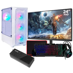 AMD - Computadora PC GAMER RYZEN 7 5700G 32GB 1TB Monitor CURVO 24" Full HD