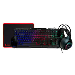 TEROS - COMBO GAMER 4 EN 1 TECLADO MOUSE AUDIFONOS PAD MOUSE TE-4063N