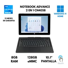 ADVANCE - LAPTOP CN4058 2 EN 1 CELERON N4020 8GB RAM 128GB EMMC 10.1" IPS