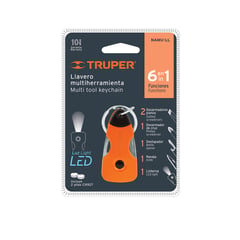 TRUPER - Llavero Multiherramientas 6 En 1 Con Linterna LED