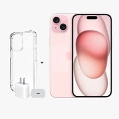 iphone 15 128GB (CHIP FISICO) + Dado 20W - ROSA+CASE