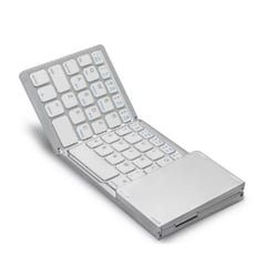 GENERICO - Mini Teclado Inalámbrico Bluethooth Plegable con Touch Pad- BLANCO