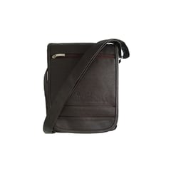 GENERICO - Morral Renzo Marron Casual Hombre Portatablet 9pulg Pequeño 23x19x5 Cuero Liso