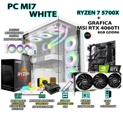 Computadora PC Gamer RYZEN 7 5700X RAM 32GB SSD 1TB GRAFICA MSI RTX 4060TI 8GB