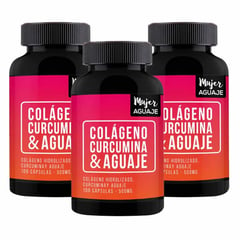 MUJER AGUAJE - Colágeno Curcumina y Aguaje 500 mg Pack x 3