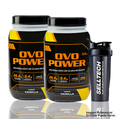 OVOPOWER - Proteína De Huevo 1Kg Vainilla X2+Shaker+Toalla