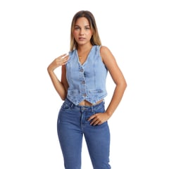 METAL JEANS - CHALECO DENIM MUJER CRISTINA