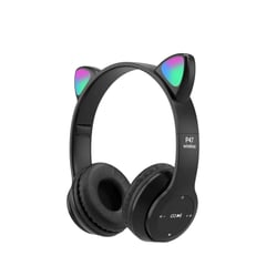 GENERICO - Audífonos Inalámbricos P47M RGB Gato Negro