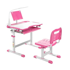 GENERICO - Carpeta Y Silla Para Niños Con Lampara Y Portalibros Pink