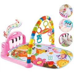 BABY WORLD - Gimnasio de Bebe con Piano Para Patear Rosado