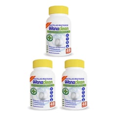 GENERICO - Pack de 3 frascos de pastillas de lejía WANACLEAN X 48U