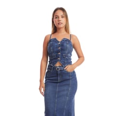 METAL JEANS - TOP DENIM MUJER CLOE