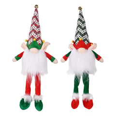 GENERICO - MUÑECOS GNOMOS NAVIDEÑO DECORATIVO CON LUZ GORRO ROJO VERDE PAR