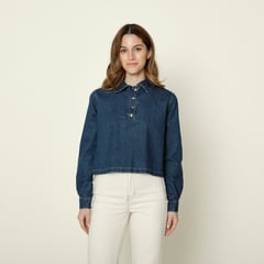 EXIT - Blusa Teofila Azul1 Mujer