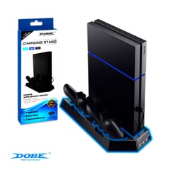 DOBE - Base 4 En 1 Cargador Stand Ventilador Cooler Para Ps4 Fat Slim Pro