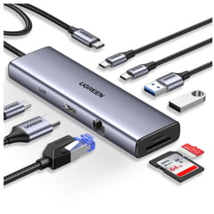 Adaptador USB hub 9 en 1 tipo C 4K 60HZ