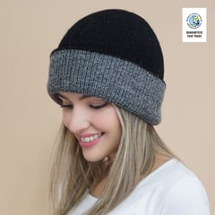 GENERICO - Gorro Beanie de Alpaca Unisex Reversible