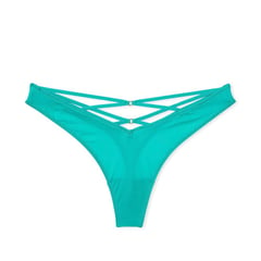 VICTORIA'S SECRET - Panty Tanga satinado azul Victorias secret