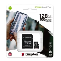 KINGSTON - Memoria Micro Sd 128 Gb clase 10 Plus + adaptador