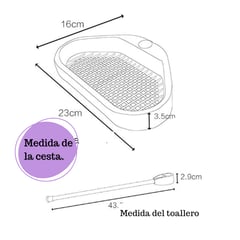 GENERAC - ESQUINERO DE BAÑO CON TOALLERO DE 4 NIVELES 320cm