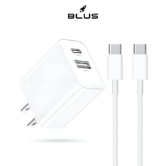 GENERICO - Cargador 20W de Dos Puertos USB-C y USB-A con Cable Tipo C