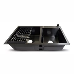 FRATELLI - LAVADERO DE COCINA ACERO NEGRO 2 POZAS UL35-7843