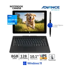 ADVANCE - Laptop CN4058 2 en 1 Celeron N4020 8GB/ 128GB 10.1 Pantalla táctil Wind 11+Lapiz Optico