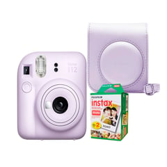 FUJIFILM - Camara Instax Mini 12 Lila+Estuche12+Peliculax20