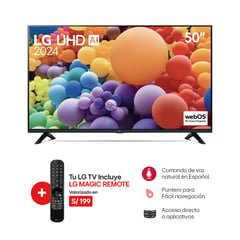 LG - Televisor 50 Pulg. LED Smart TV 4K UHD con ThinQ AI 50UT7300PSA l Control Magic