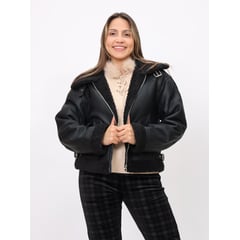 GENERICO - Casaca Casual Cazadora Mujer - Negro