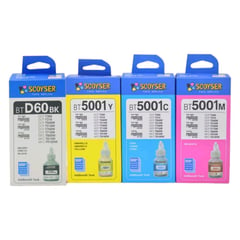 SCOYSER - Juego de tintas para Brother 5001D60 - 108ML