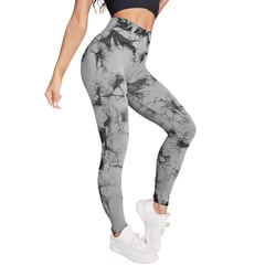 ROYAL PEACH APPAREL - Legging deportivo Tie Dye GRIS - Ropa deportiva malla mujer gym