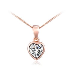 LA TIENDA 88 JOYAS Y ACCESORIOS - La Tienda 88 - Collar Mujer Corazón Amor bañado en Oro de 18k. - Rosa