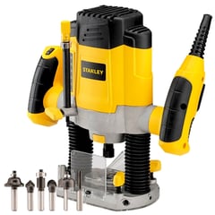 STANLEY - Fresadora Ruteadora Eléctrica 1200 W + 6 Fresas SRR1200