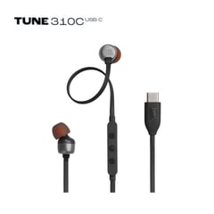 JBL - Audífono Tune 310C USB Negro con Micrófono Diseño Plano USB-C