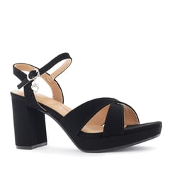 IMPULS - Sandalia con Taco Mujer Meja10 Negro Pu