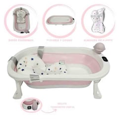 BABY KITS - Bañera Plegable JELLY Con Termostato Pink