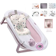 DOUX BEBE - Bañera Tina de Baño para Bebe Plegable Rosa