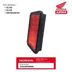 HONDA - FILTRO DE AIRE GL150 GL125 MOTOKAR150 17211KVX600