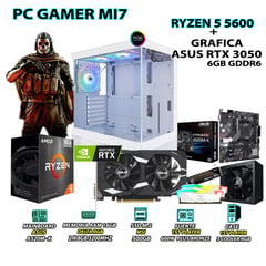 Computadora Gamer MI7 Ryzen 5 5600 RAM 16GB SSD 500GB ASUS RTX 3050 6GB