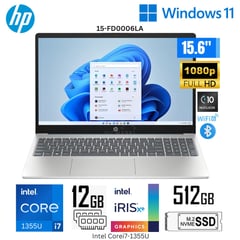 Laptop 15-FD0006LA Intel Corei7-1355U 12GB RAM 512GB SSD 15.6" FHD Windows 11 Pro