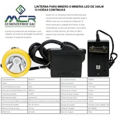 GENERICO - LINTERNA PARA MINERO O MINERIA LED DE 340LM 13 HORAS CONTINUAS