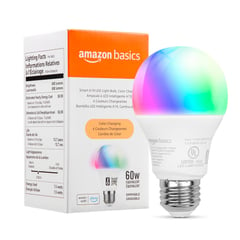 AMAZON BASICS - Foco Led Inteligente Alexa 60W Multicolor