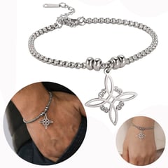 NO LOGO - Pulsera Nudo De Bruja Acero Inoxidable + Estuche Gratis