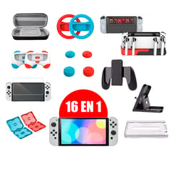 DOBE - Superkit De Accesorios 16 En 1 Compatible: Nintendo Switch Oled