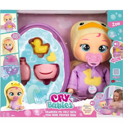 CRY BABIES - Muñeca Newborn Zoe Mi Primer Baño