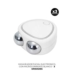 IMPORTADO MC - 3 MASAJEADOR FACIAL ELECTRONICO CON MICROCORRIENTE BLANCO